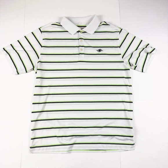 Nike Other - Nike Golf Mickey Mouse White  Dri Fit‎ Striped Polo Shirt Large